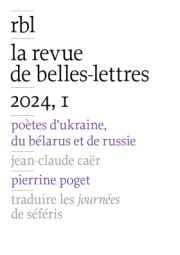 La revue de belles-lettres, 2024-I 