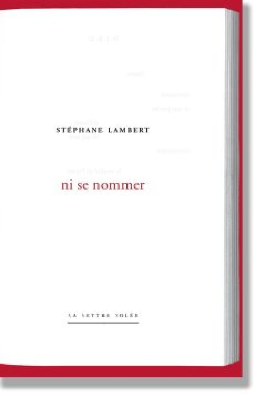 ni se nommer, Stéphane Lambert              